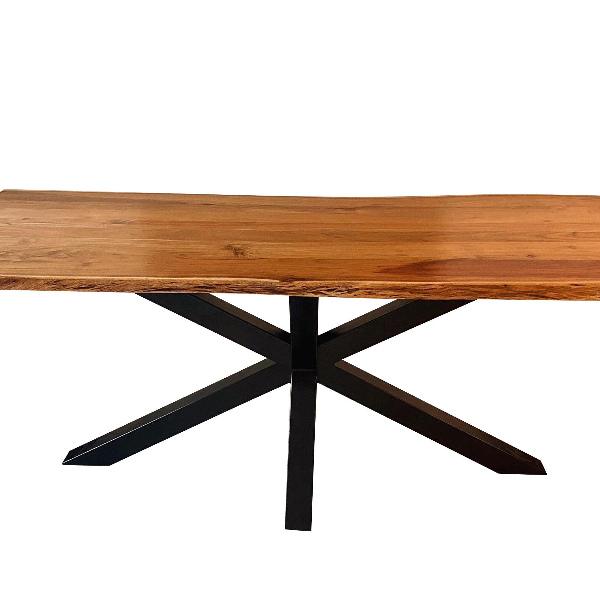 Table en bois d'acacia avec bordure en arbre "Wild Star" 