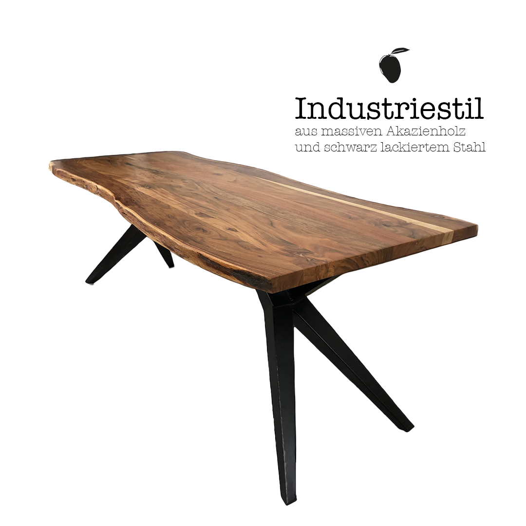 Table en bois d'acacia "La Table X équilibrée 180"