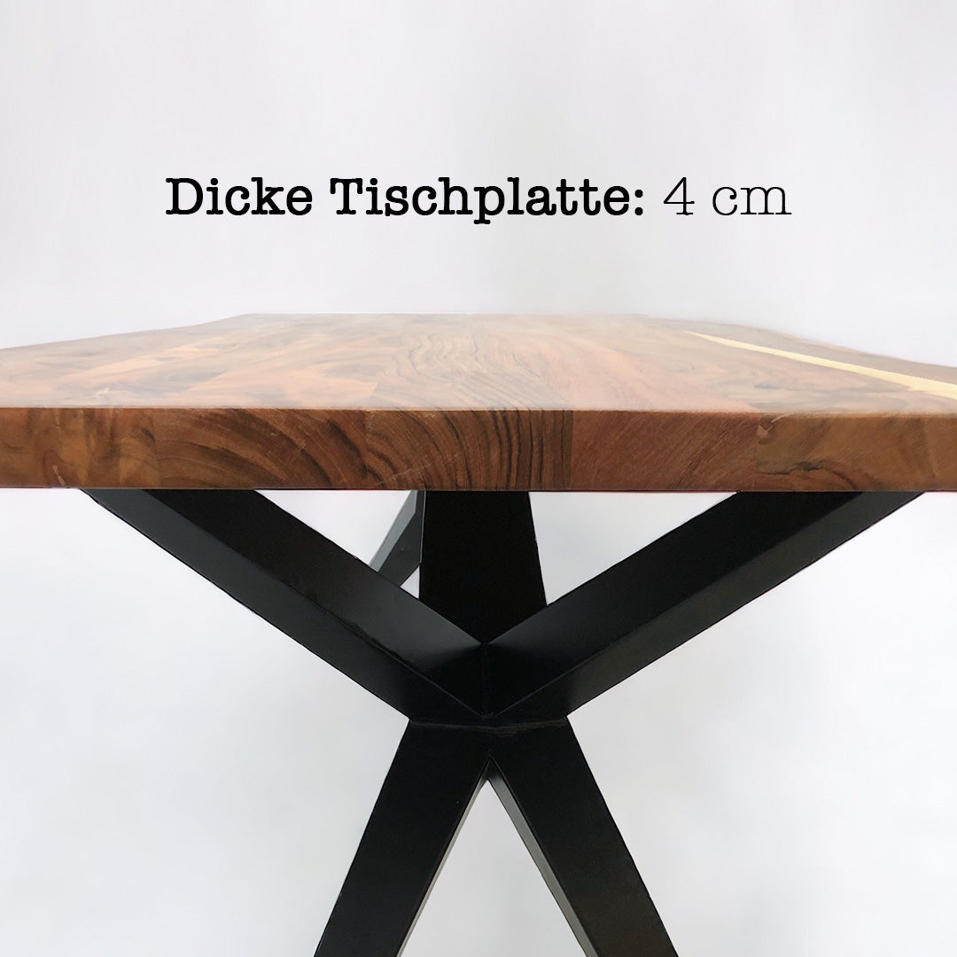 Table en bois d'acacia "La Table X équilibrée 180"